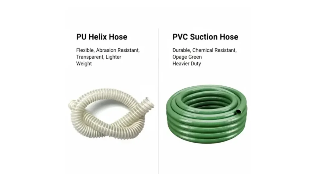 PU Helix vs PVC Suction Hose: What are Differences Between Them? 3 pu helix and pvc suction hose