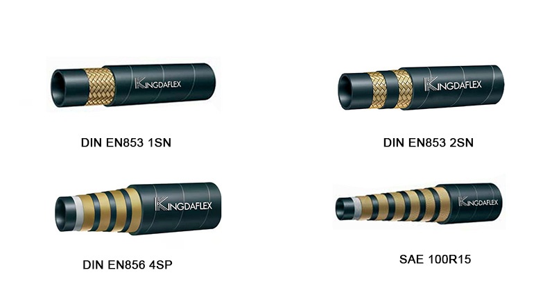 hydraulic hose with different layers of reinforcement