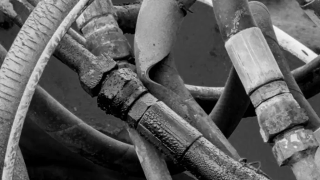 kinking hydraulic hoses