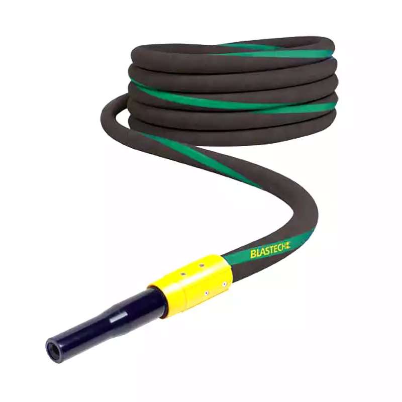 green sandblasting hose with nozzle