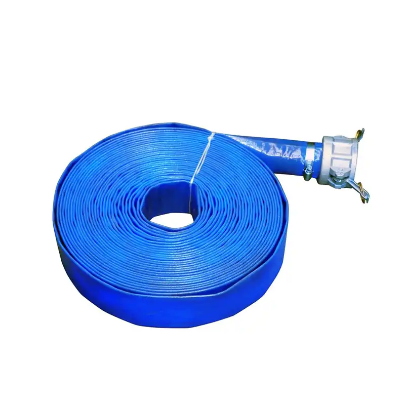 Blue PVC Layflat Hose 3 Inch (76mm) Water Discharge Pump Irrigation Pipe