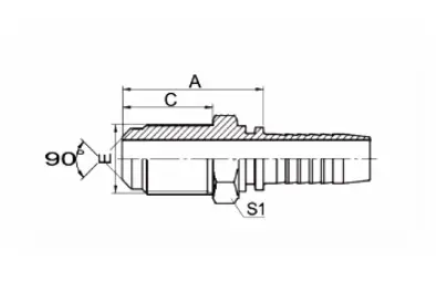 10811L hydraulic hose fitting