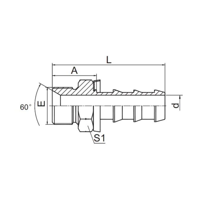 12611A PO push on hose fitting