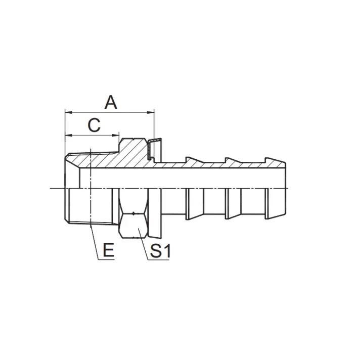 13011 SP(PO) push on hose fitting