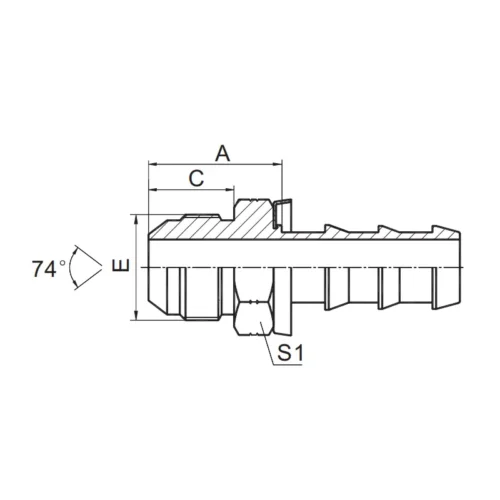 16711 PO push on hose fitting