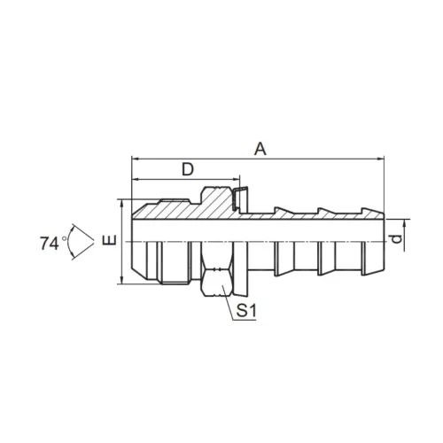 16711 PO(BR) push on hose fitting