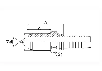 16711L hydraulic hose fitting