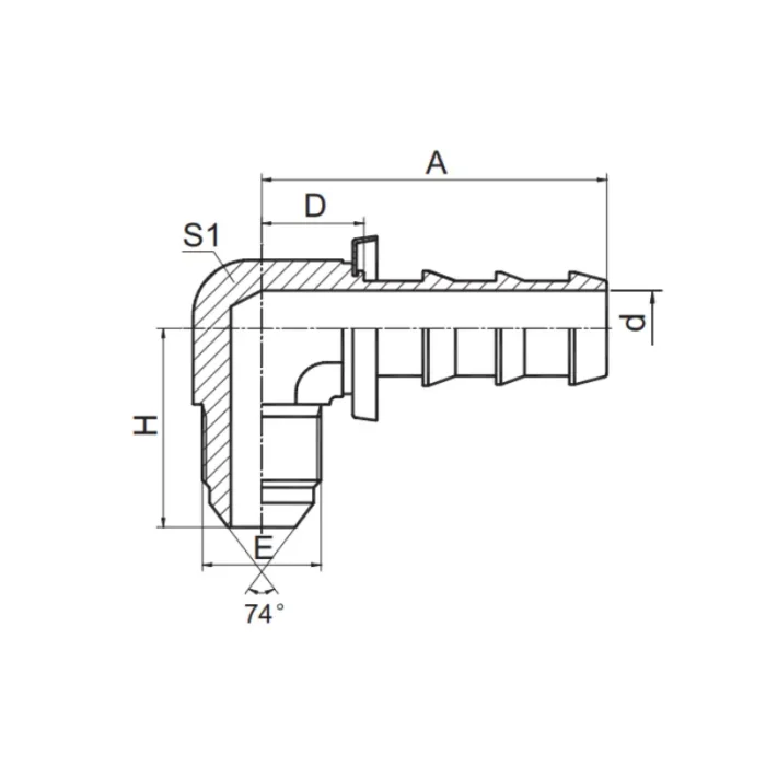 16791K PO push on hose fitting