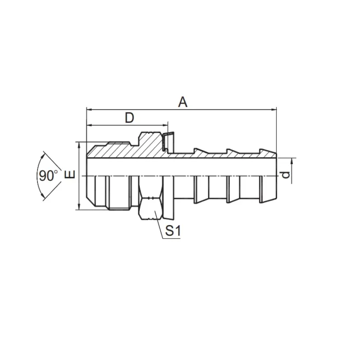 17811 PO push on hose fitting