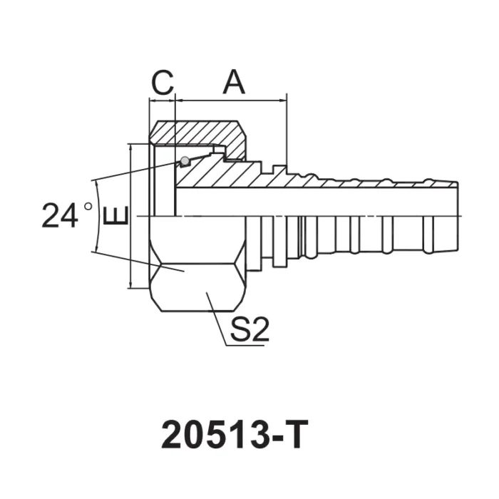 20513 T interlock hose fitting