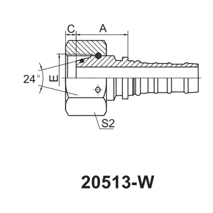 20513 W interlock hose fitting