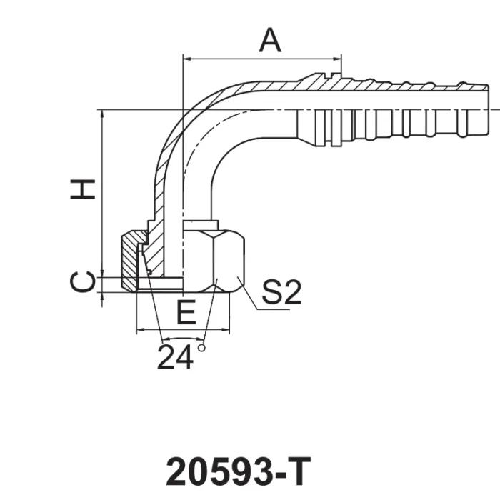 20593 T interlock hose fitting