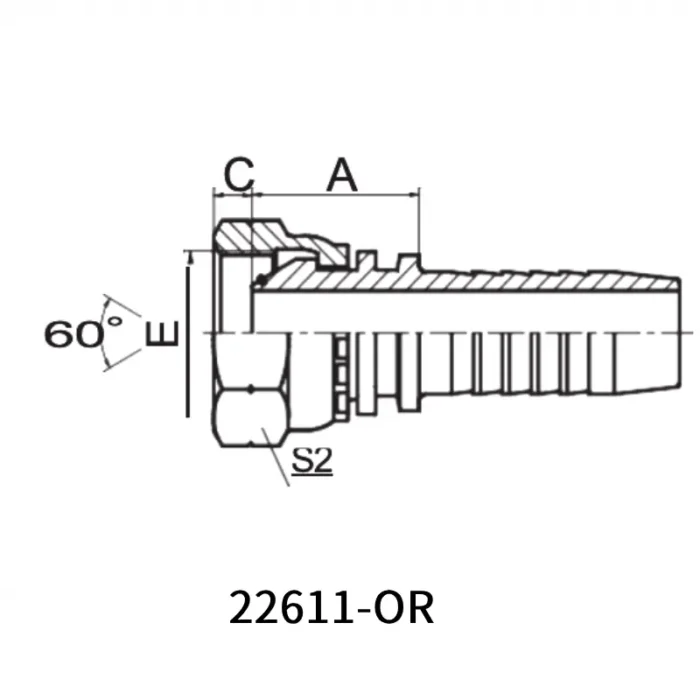 22611 OR hydraulic hose fitting