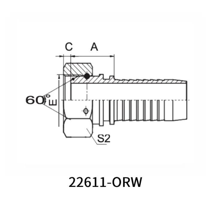 22611 ORW hydraulic hose fitting