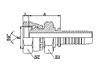 22611D SM hydraulic hose fitting