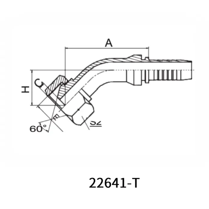 22641 T hydraulic hose fittings