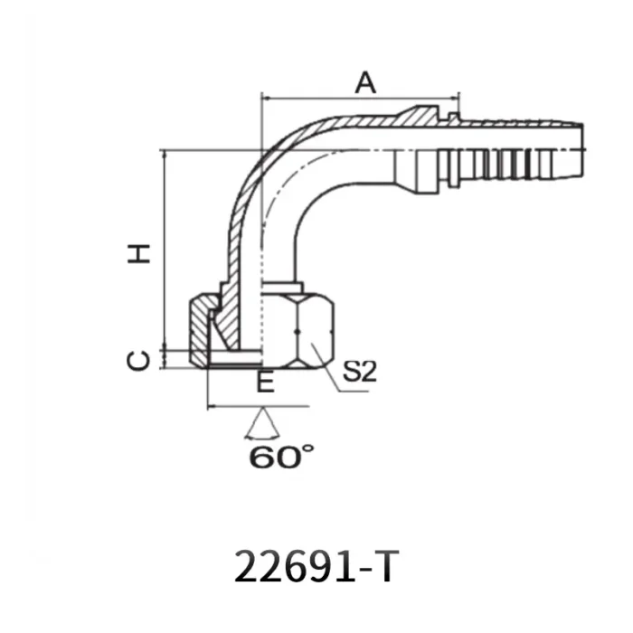 22691 T hydraulic hose fittings