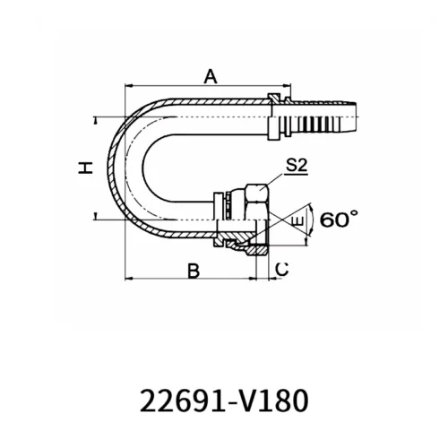 22691 V180 hydraulic hose fittings