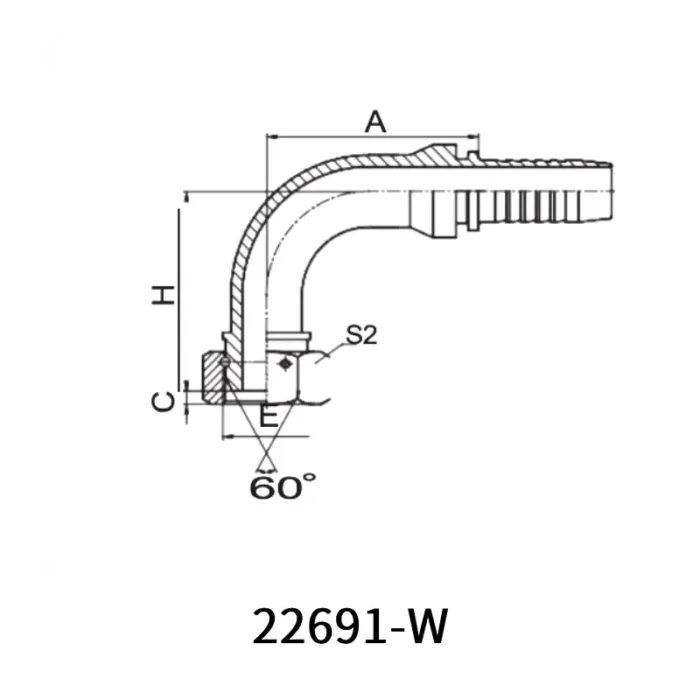 22691 W hydraulic hose fittings