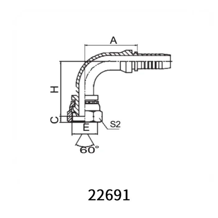 22691 hydraulic hose fitting