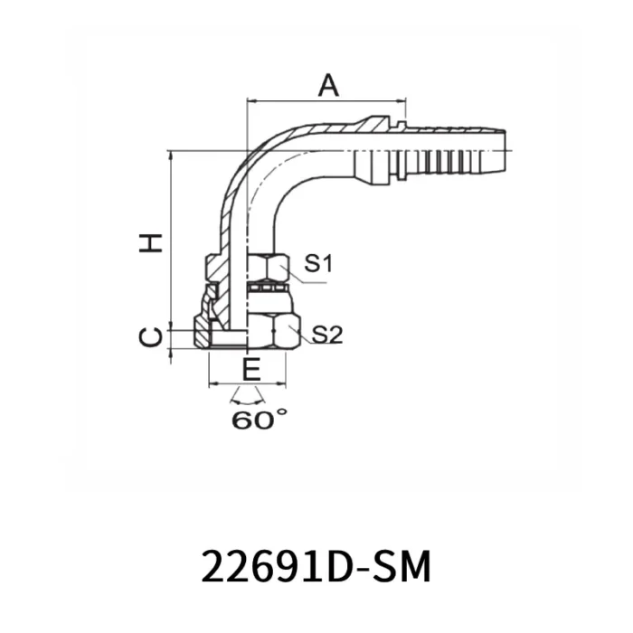 22691D SM hydraulic hose fittings