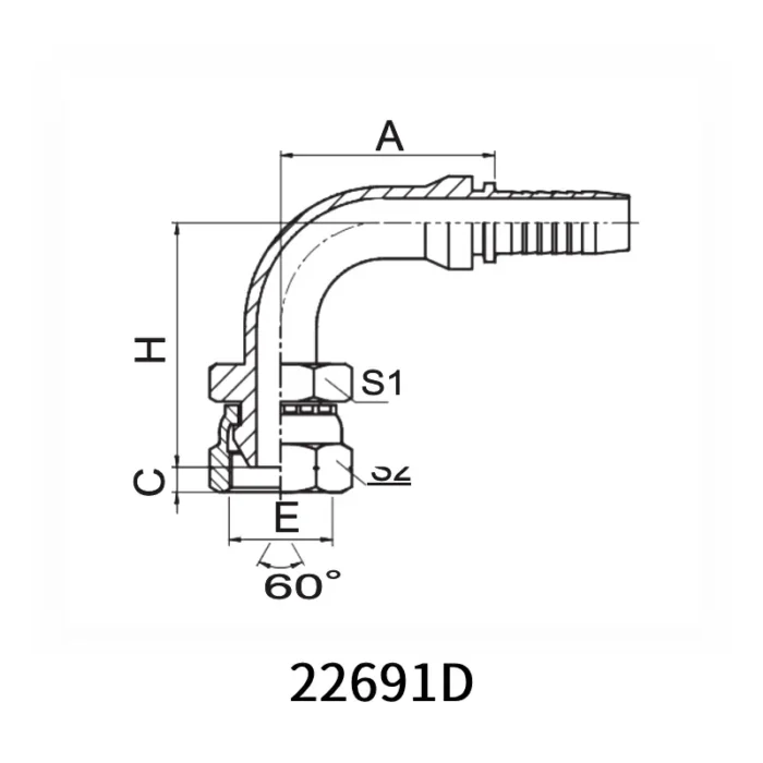 22691D hydraulic hose fittings