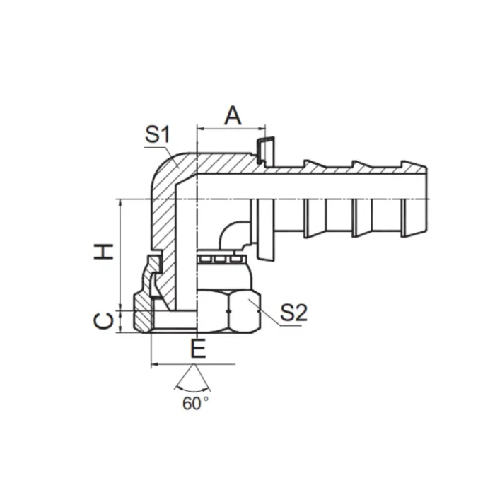 22691K PO push on hose fitting