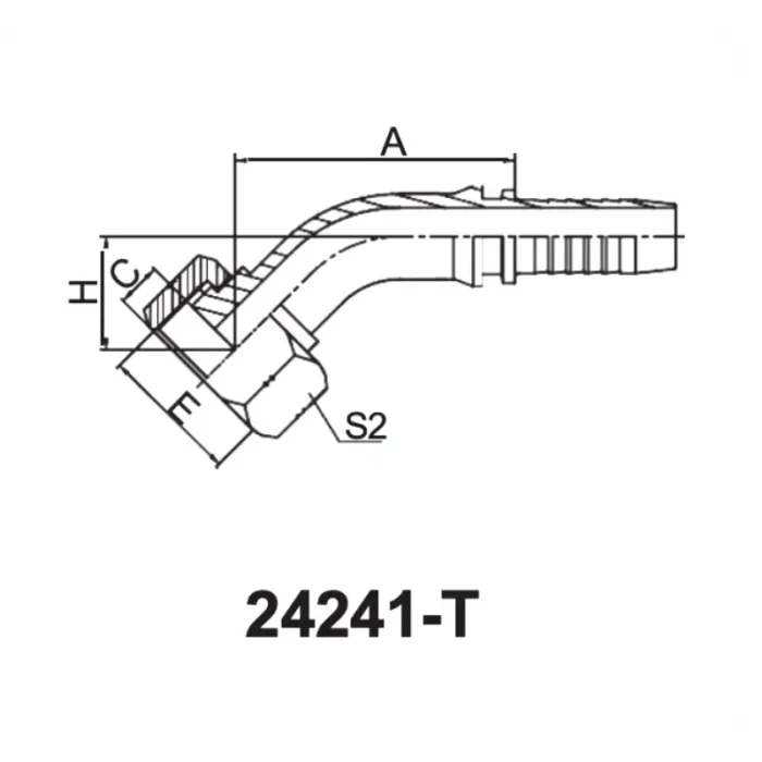 24241 T hydraulic hose fitting