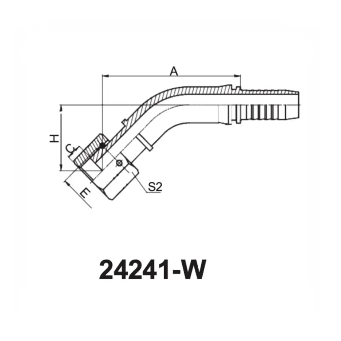 24241 W hydraulic hose fitting