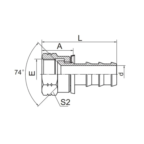 26711 PO(BR)) push on hose fitting