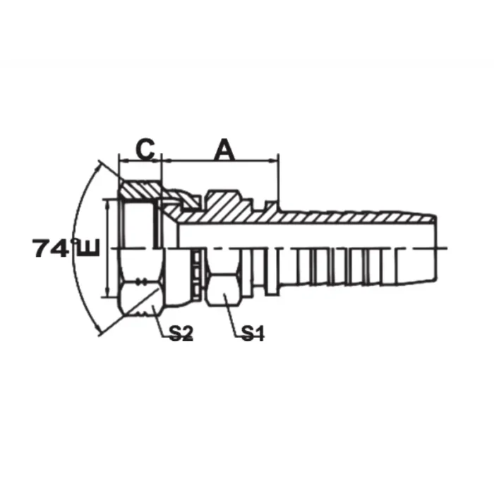 26711D SM hydraulic hose fitting