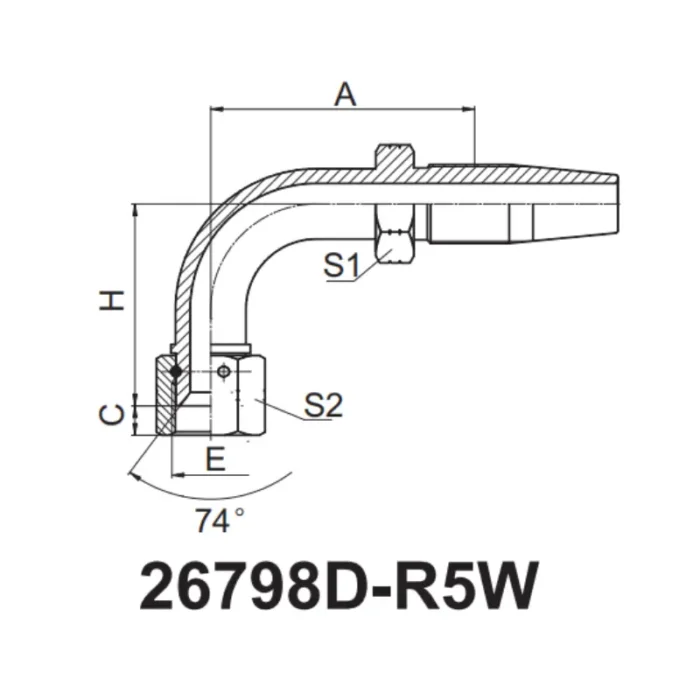 26798D R5W Reusable Hose Fitting