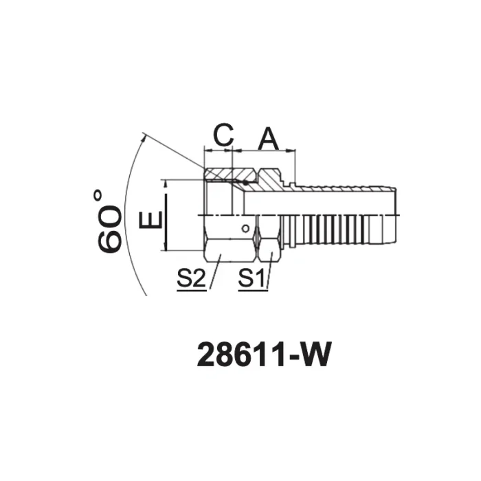 28611 W hydraulic hose fittings