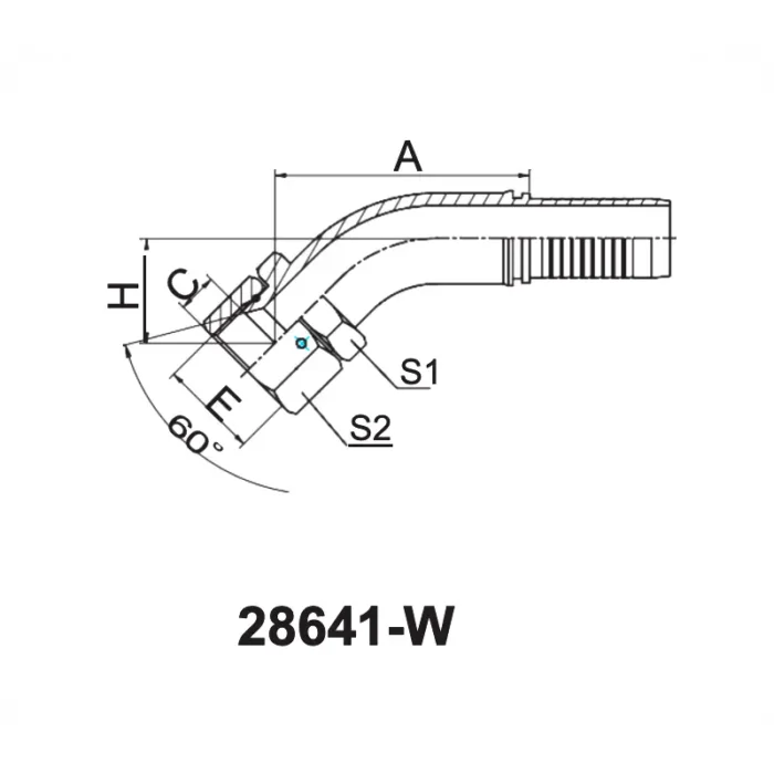 28641 W hydraulic hose fitting