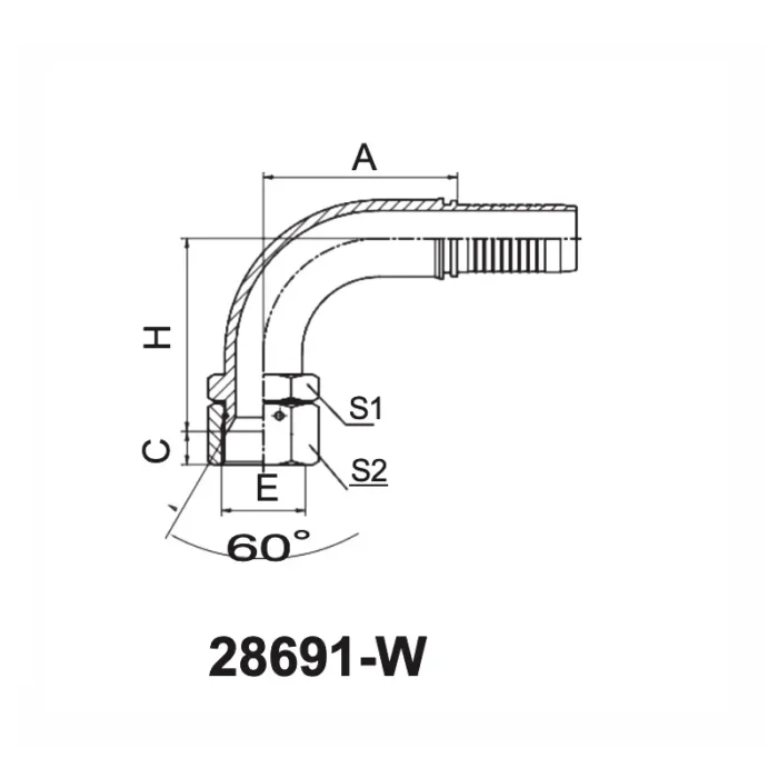 28691 W hydraulic hose fittings