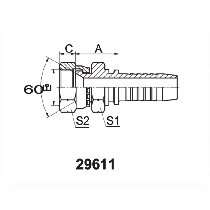 29611 hydraulic hose fitting