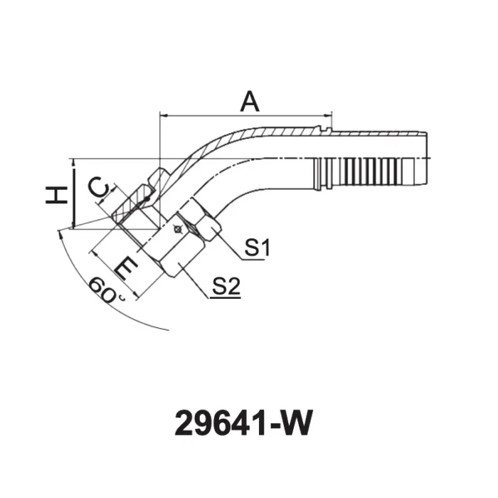 29641 W hydraulic hose fittings