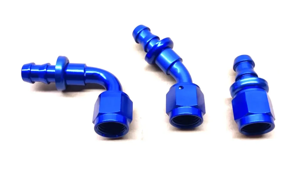 blue an braided hose fittings