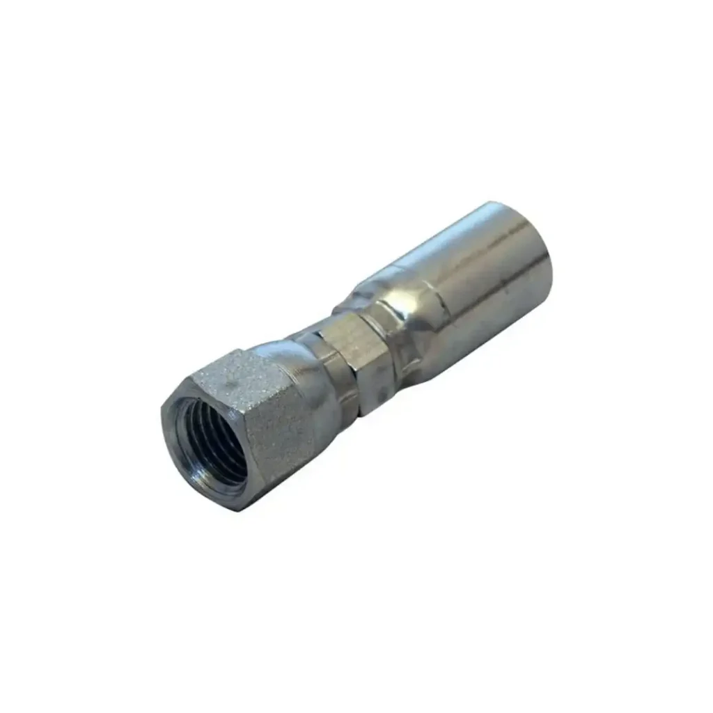 crimp on hydraulic hose end fitting