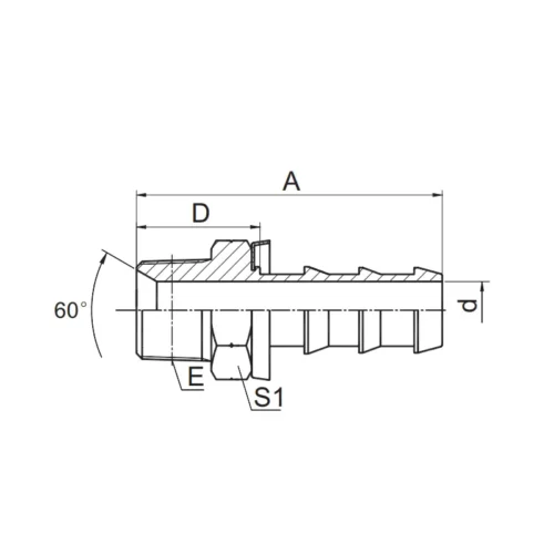 push on hose fitting 13011 sp(po)br