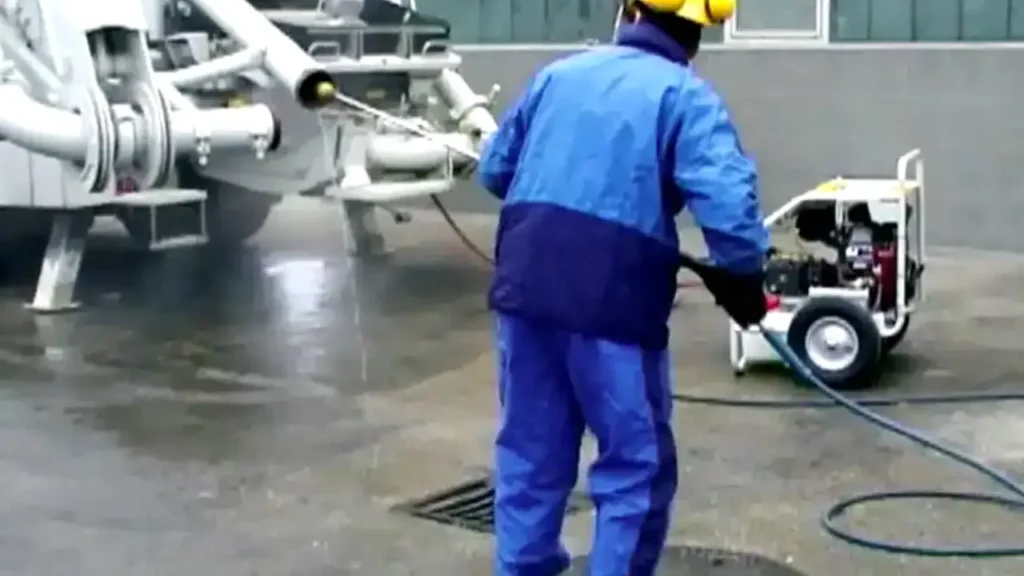 cleaning pump concrete hoses