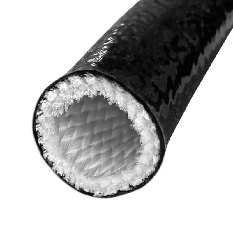 high temperature heat flame resistant hydraulic hose protective sheath