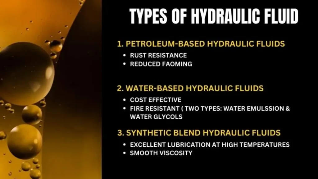 types of hydraulic fluids