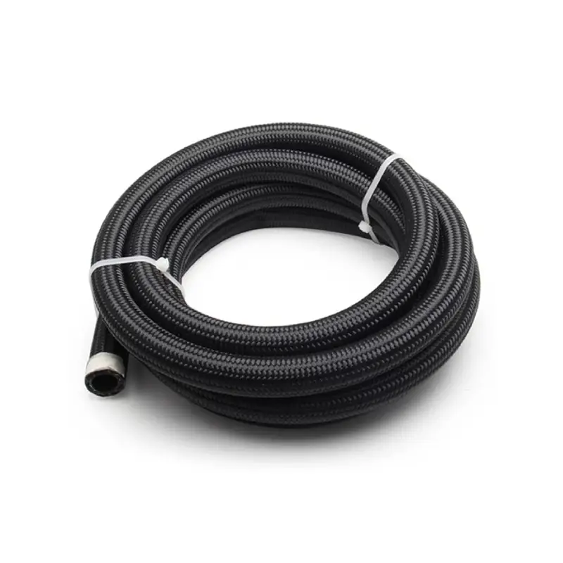 black braided rubber hose