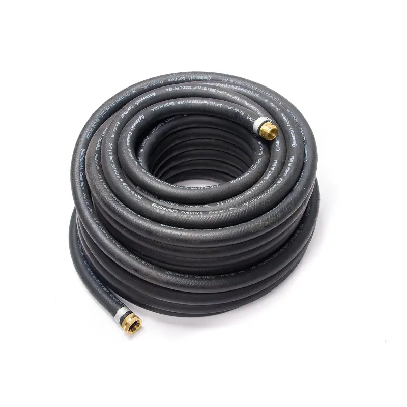 black rubber water hose