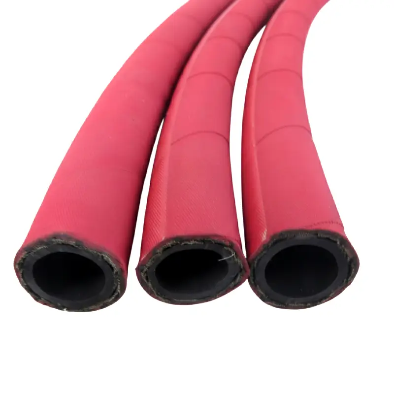 red rubber steam hose