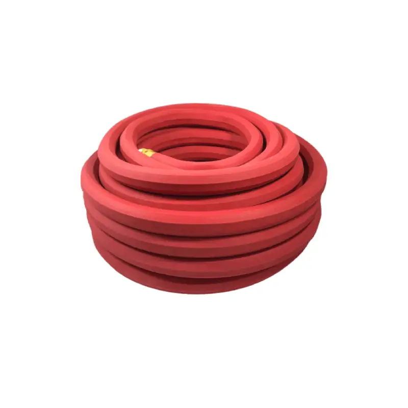 red rubber water hose