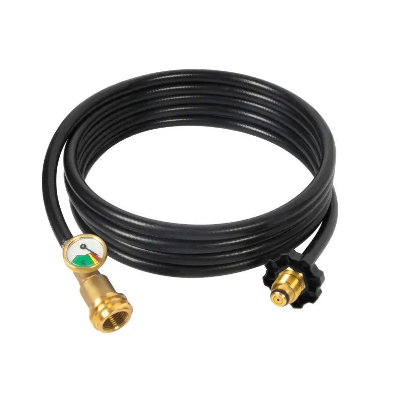 rubber propane hose with gauge