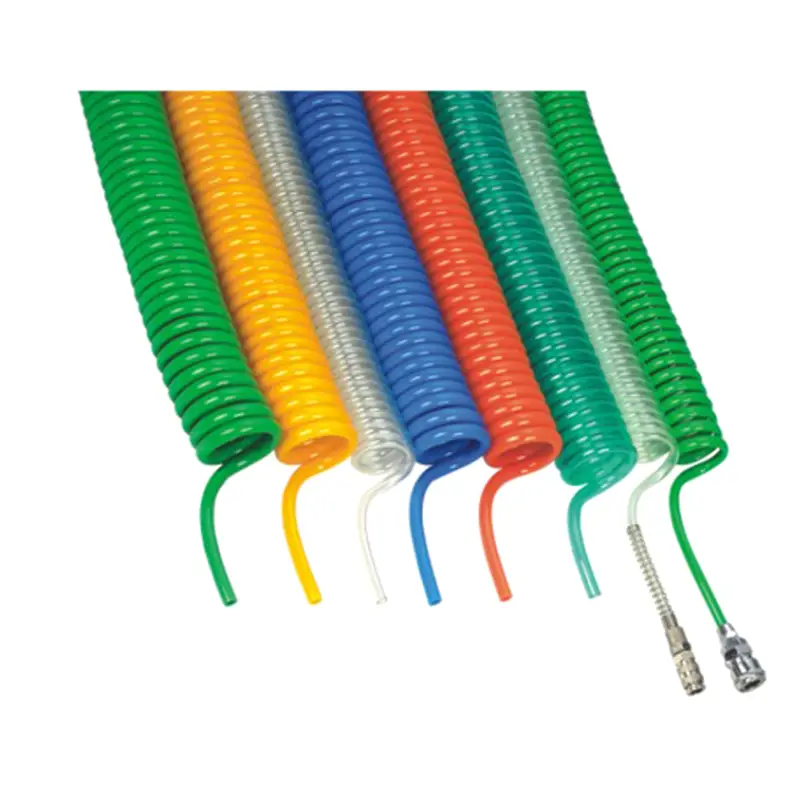 colored rubber coiled hose