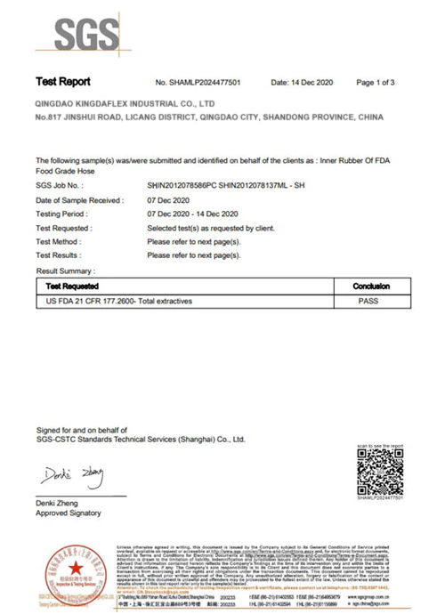 SGS certificate Kingdaflex webp